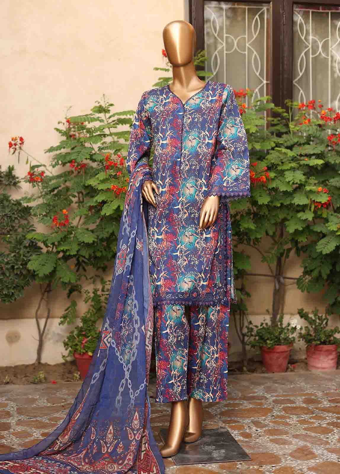 Bin Saeed Fabric - WCKE-004-3 Piece Embroidered Stitched Suit