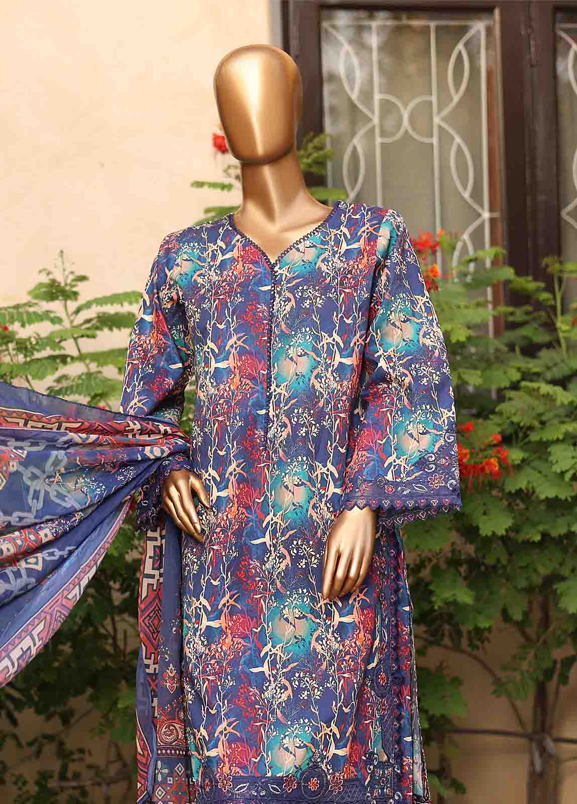 Bin Saeed Fabric - WCKE-004-3 Piece Embroidered Stitched Suit