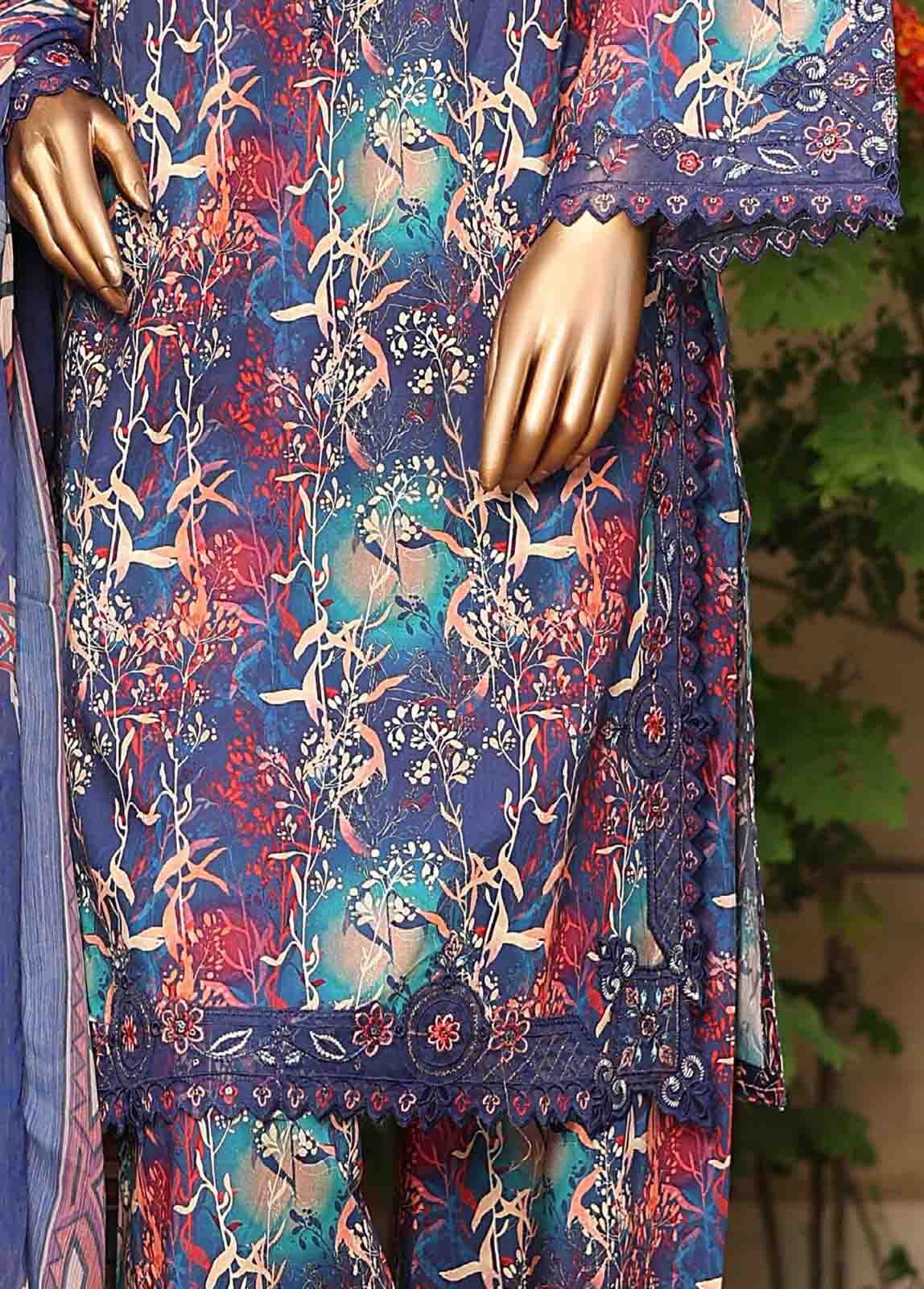 Bin Saeed Fabric - WCKE-004-3 Piece Embroidered Stitched Suit