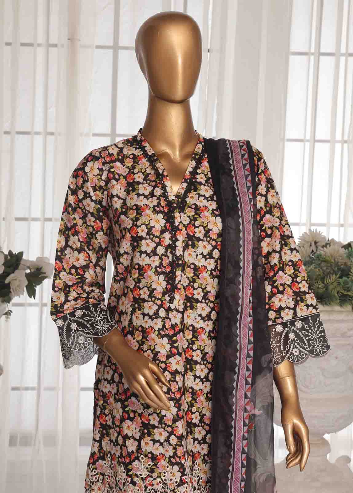 Bin Saeed Fabric - WCKE-006-3 Piece Embroidered Stitched Suit
