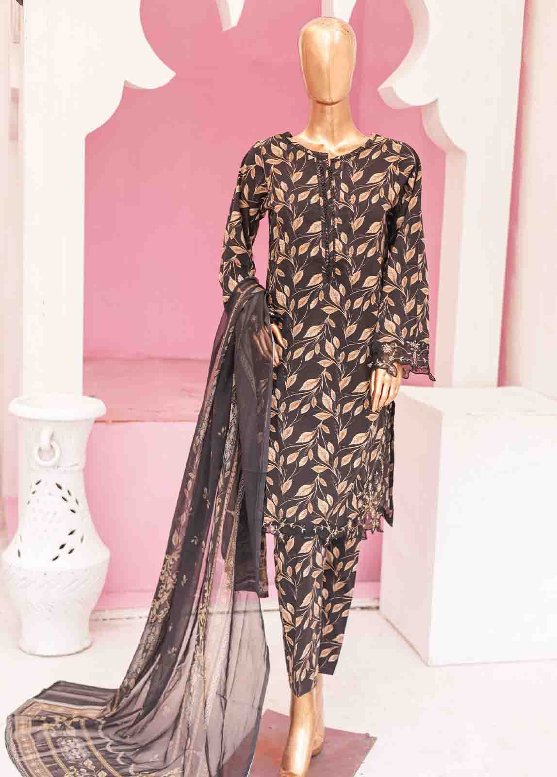 Bin Saeed Fabric - WCKE-009-3 Piece Embroidered Stitched Suit