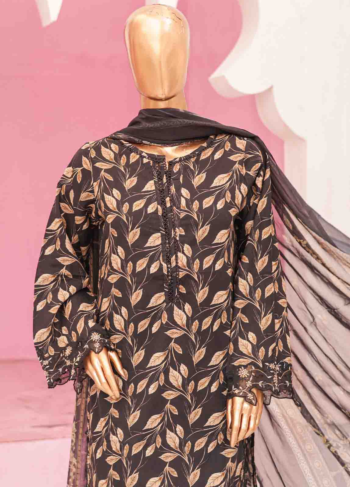 Bin Saeed Fabric - WCKE-009-3 Piece Embroidered Stitched Suit