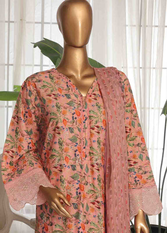 Bin Saeed Fabric - WCKE-010 C-3 Piece Chikankari Stitched Suit