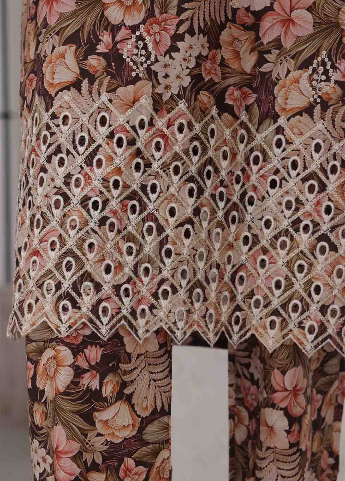 Bin Saeed Fabric - WCKE-014 C-3 Piece Chikankari Stitched Suit