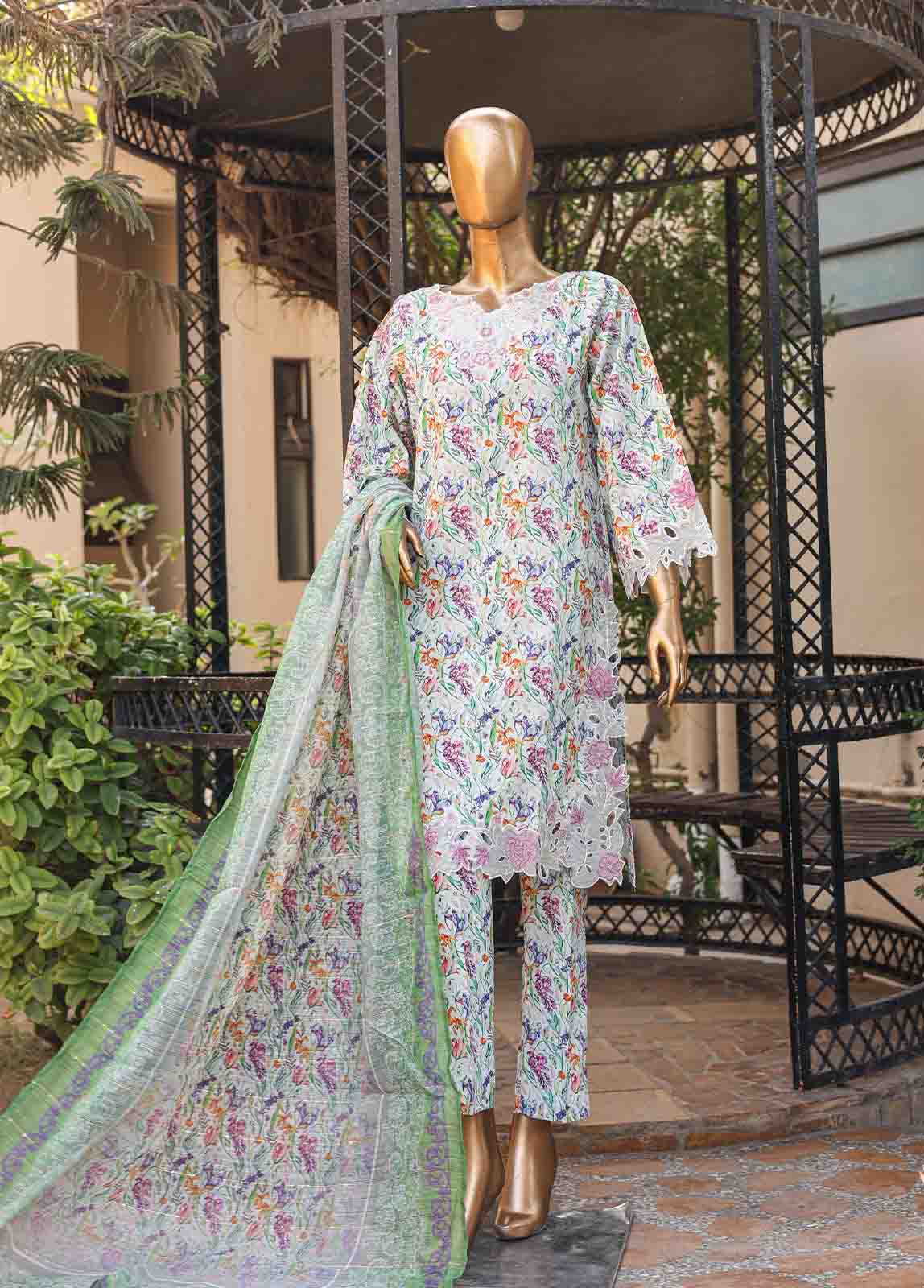 Bin Saeed Fabric - WCKE-015-3 Piece Embroidered Stitched Suit