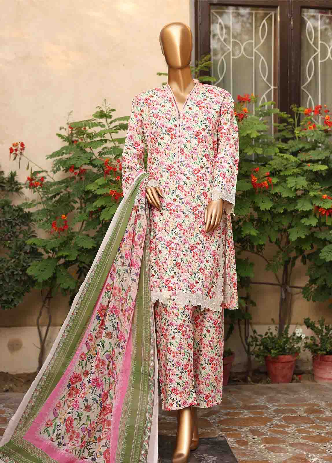 Bin Saeed Fabric - WCKE-016-3 Piece Embroidered Stitched Suit