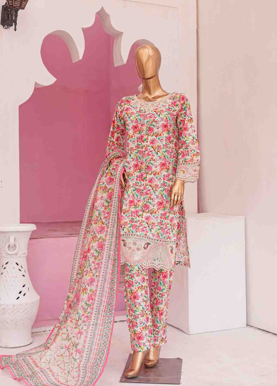 Bin Saeed Fabric - WCKE-017-3 Piece Embroidered Stitched Suit