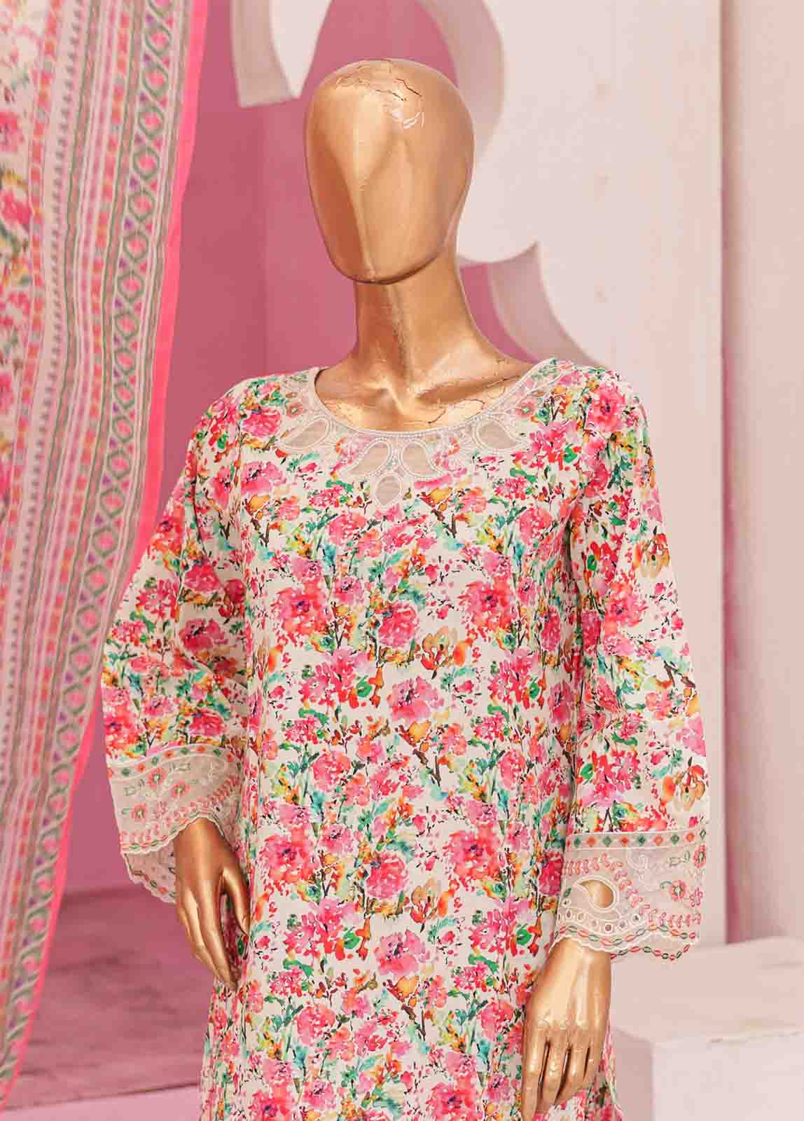 Bin Saeed Fabric - WCKE-017-3 Piece Embroidered Stitched Suit