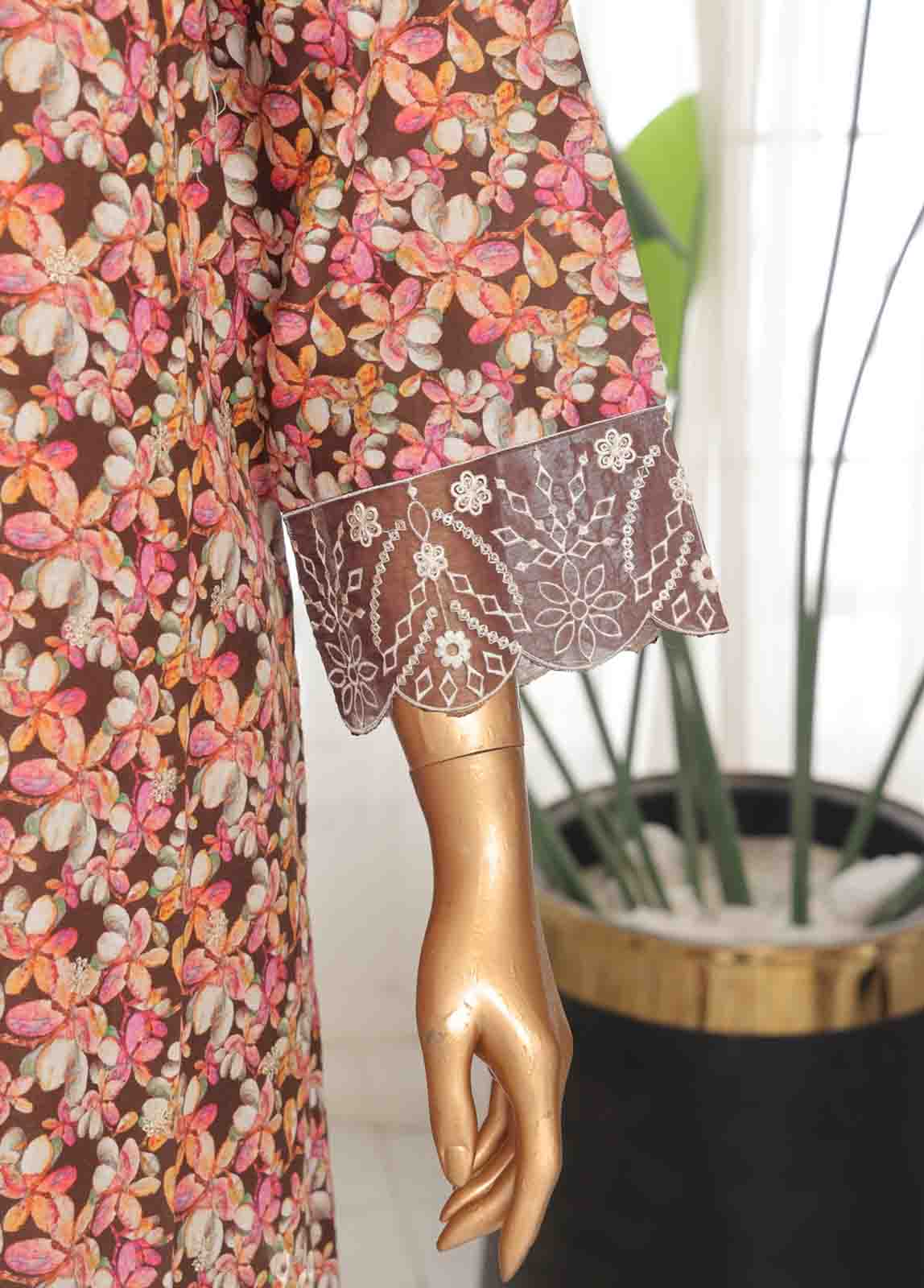 Bin Saeed Fabric - WCKE-017 C-3 Piece Chikankari Stitched Suit