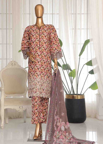 Bin Saeed Fabric - WCKE-017 C-3 Piece Chikankari Stitched Suit