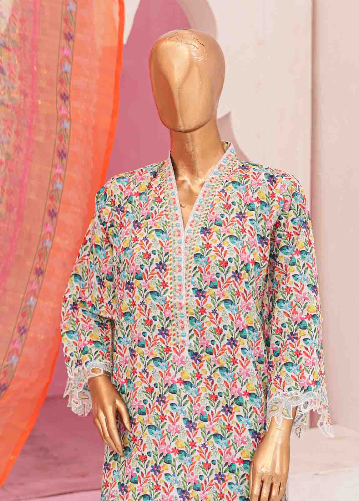 Bin Saeed Fabric - WCKE-018-3 Piece Embroidered Stitched Suit