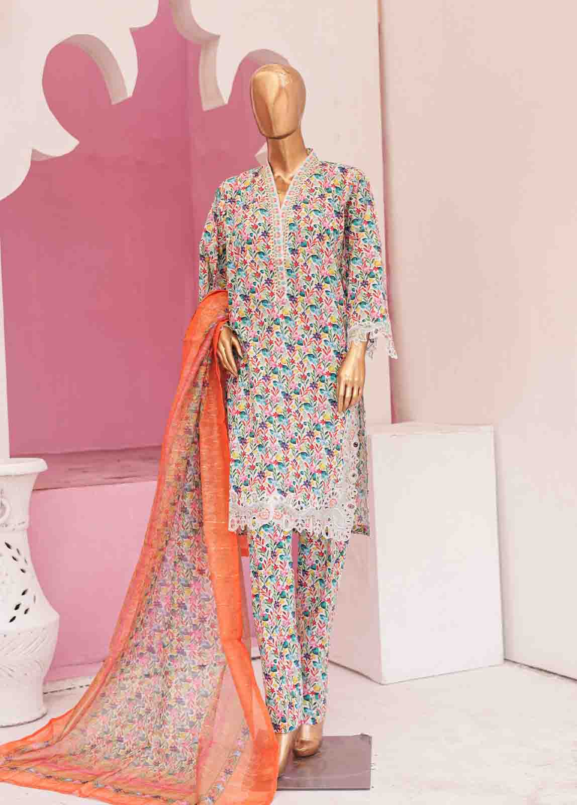 Bin Saeed Fabric - WCKE-018-3 Piece Embroidered Stitched Suit