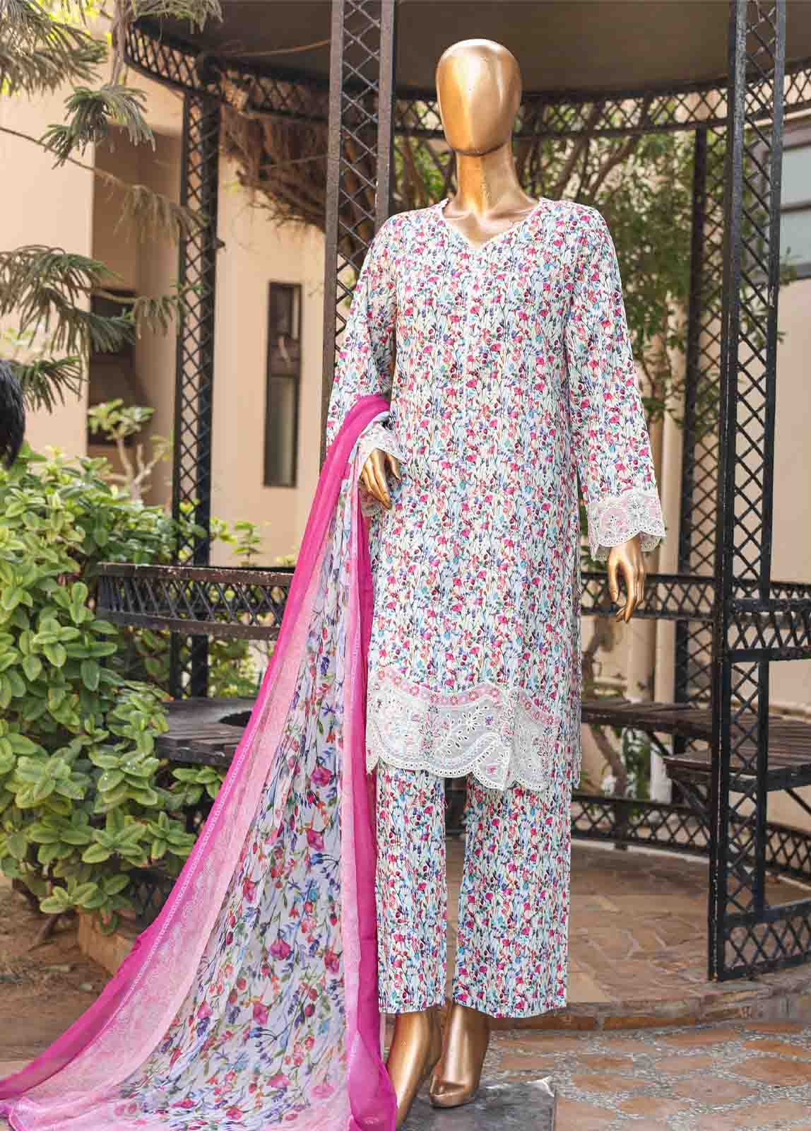 Bin Saeed Fabric - WCKE-019-3 Piece Embroidered Stitched Suit