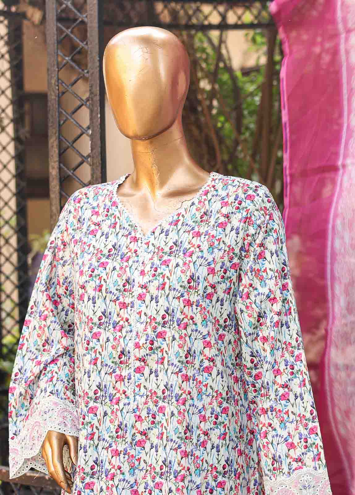 Bin Saeed Fabric - WCKE-019-3 Piece Embroidered Stitched Suit