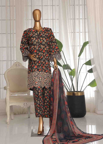 Bin Saeed Fabric - WCKE-019 C-3 Piece Chikankari Stitched Suit