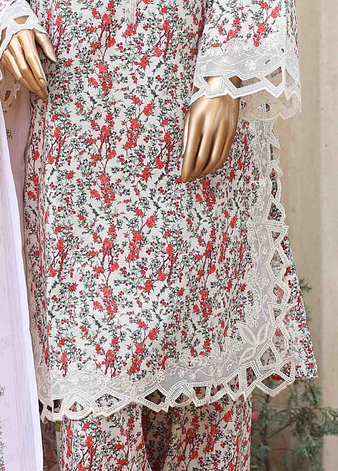 Bin Saeed Fabric - WCKE-021-3 Piece Embroidered Stitched Suit