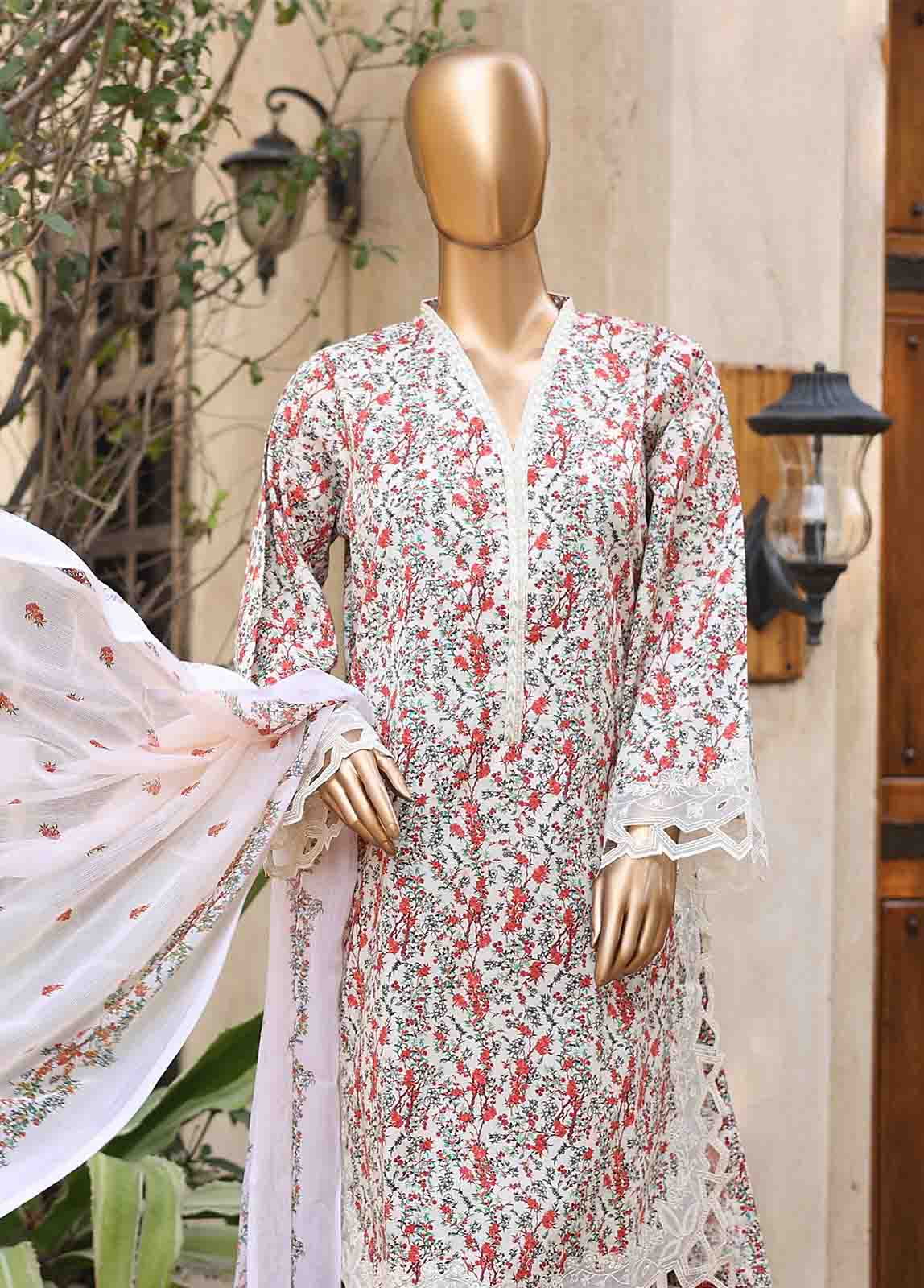 Bin Saeed Fabric - WCKE-021-3 Piece Embroidered Stitched Suit