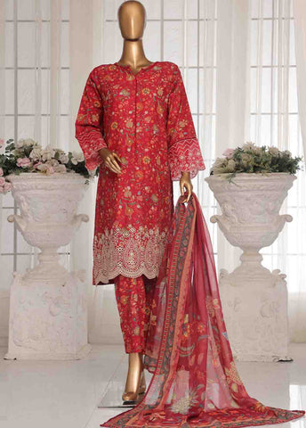 Bin Saeed Fabric - WCKE-026 C-3 Piece Chikankari Stitched Suit