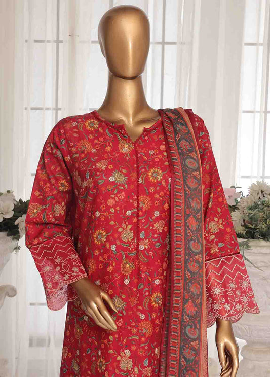 Bin Saeed Fabric - WCKE-026 C-3 Piece Chikankari Stitched Suit