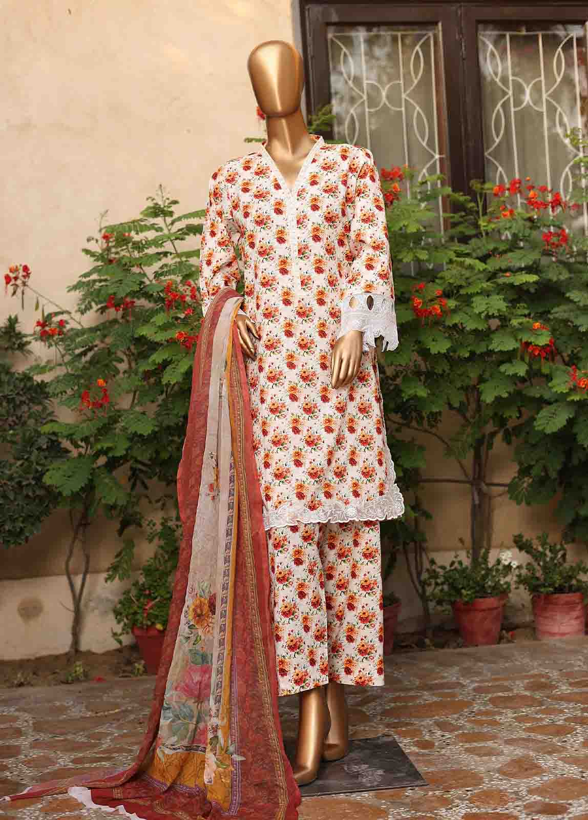 Bin Saeed Fabric - WCKE-028-3 Piece Embroidered Stitched Suit