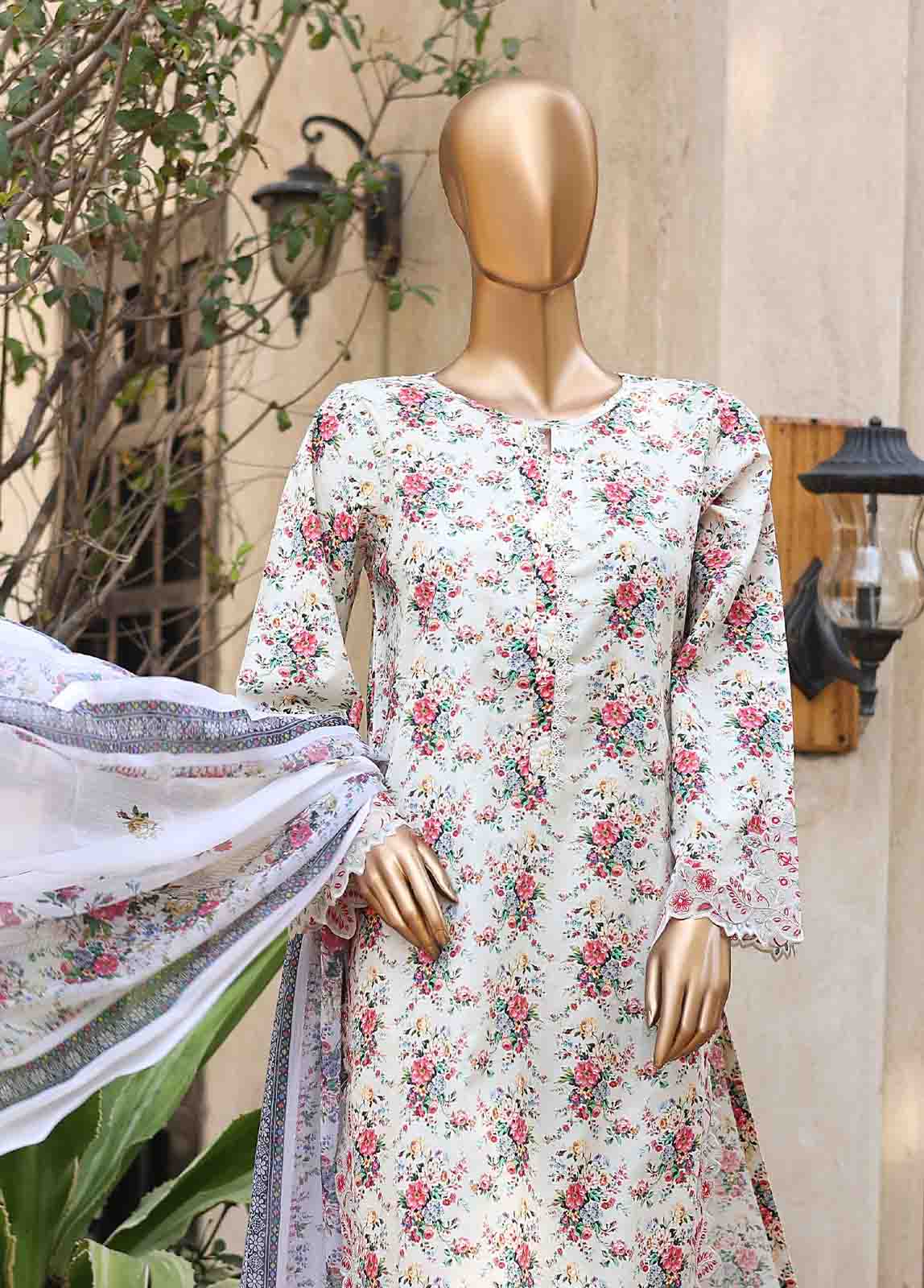 Bin Saeed Fabric - WCKE-030-3 Piece Embroidered Stitched Suit