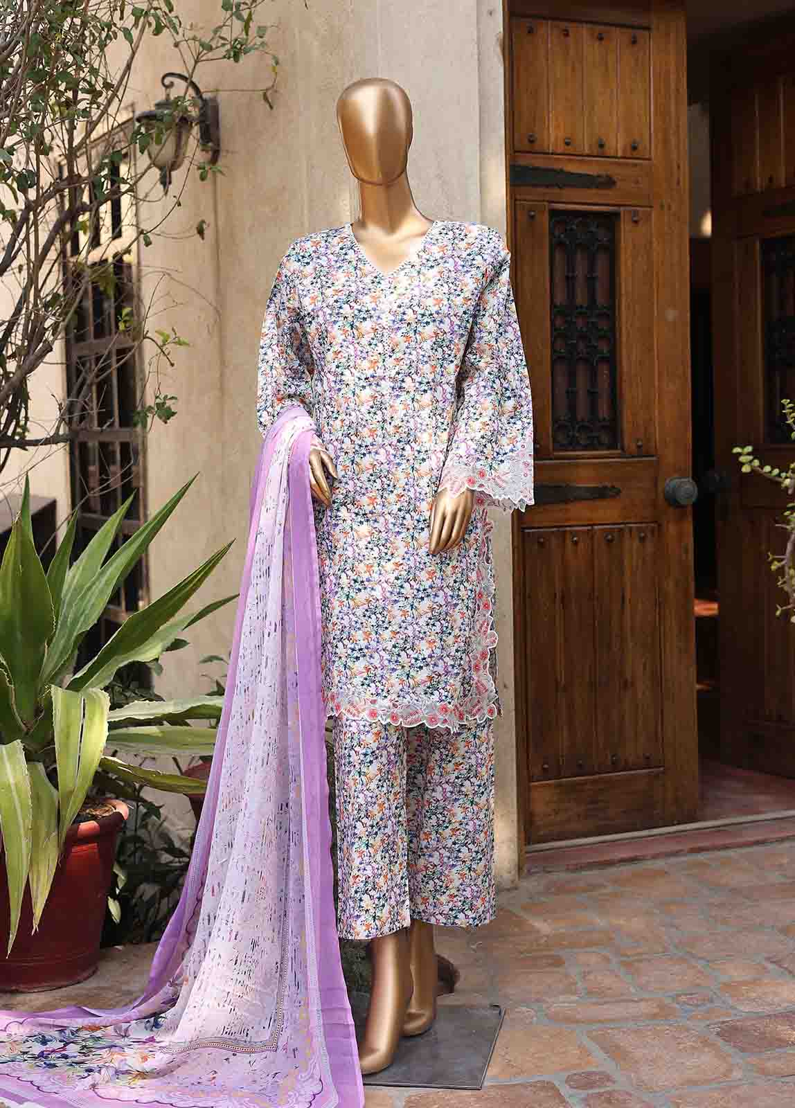 Bin Saeed Fabric - WCKE-031-3 Piece Embroidered Stitched Suit