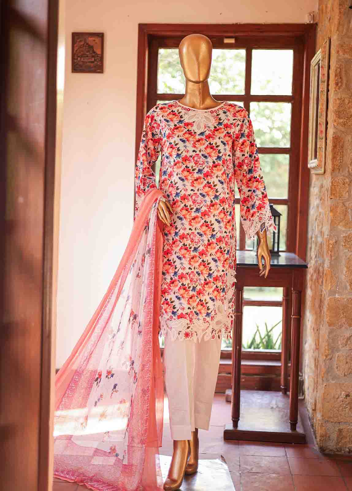 Bin Saeed Fabric - WCKE-032-3 Piece Embroidered Stitched Suit