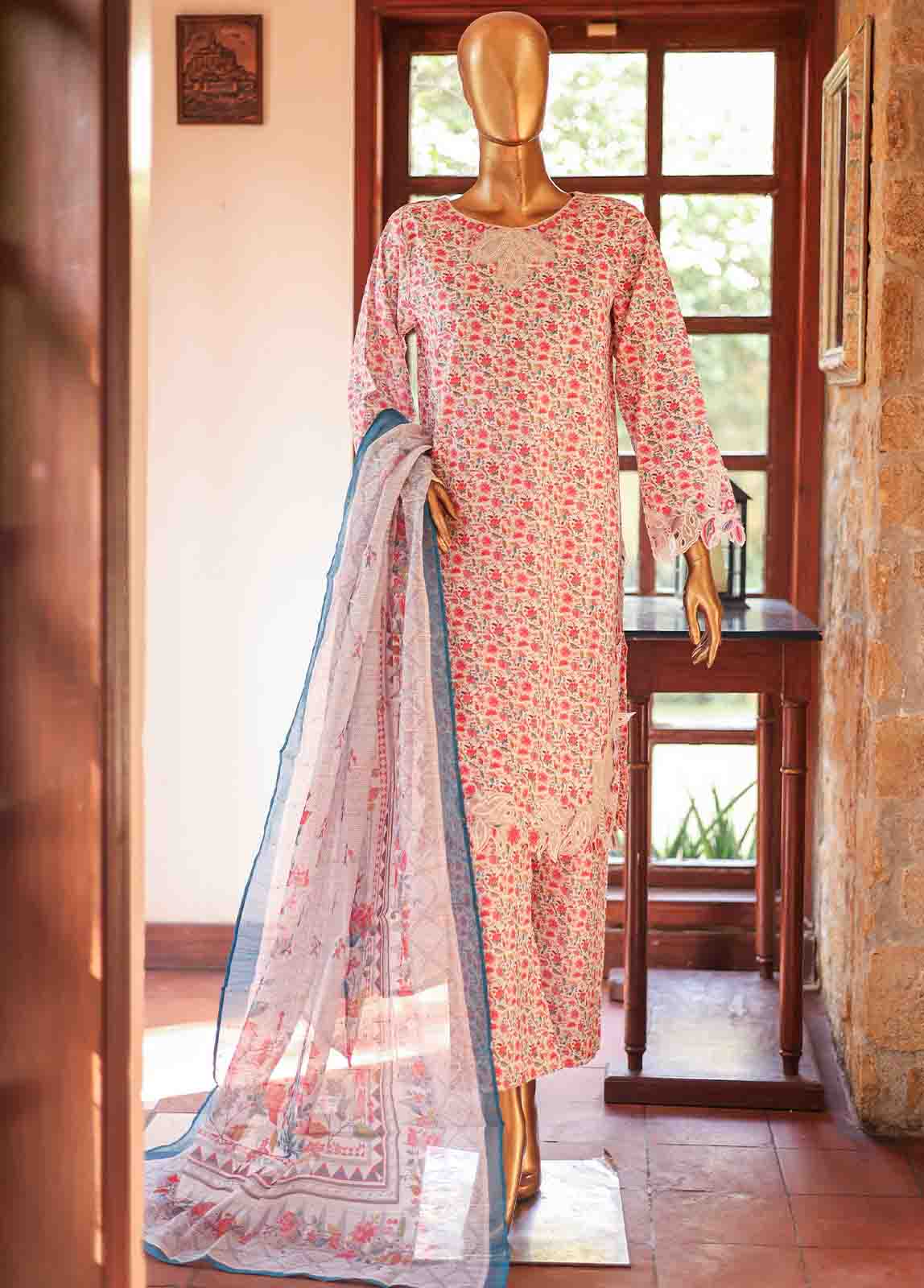 Bin Saeed Fabric - WCKE-036-3 Piece Embroidered Stitched Suit