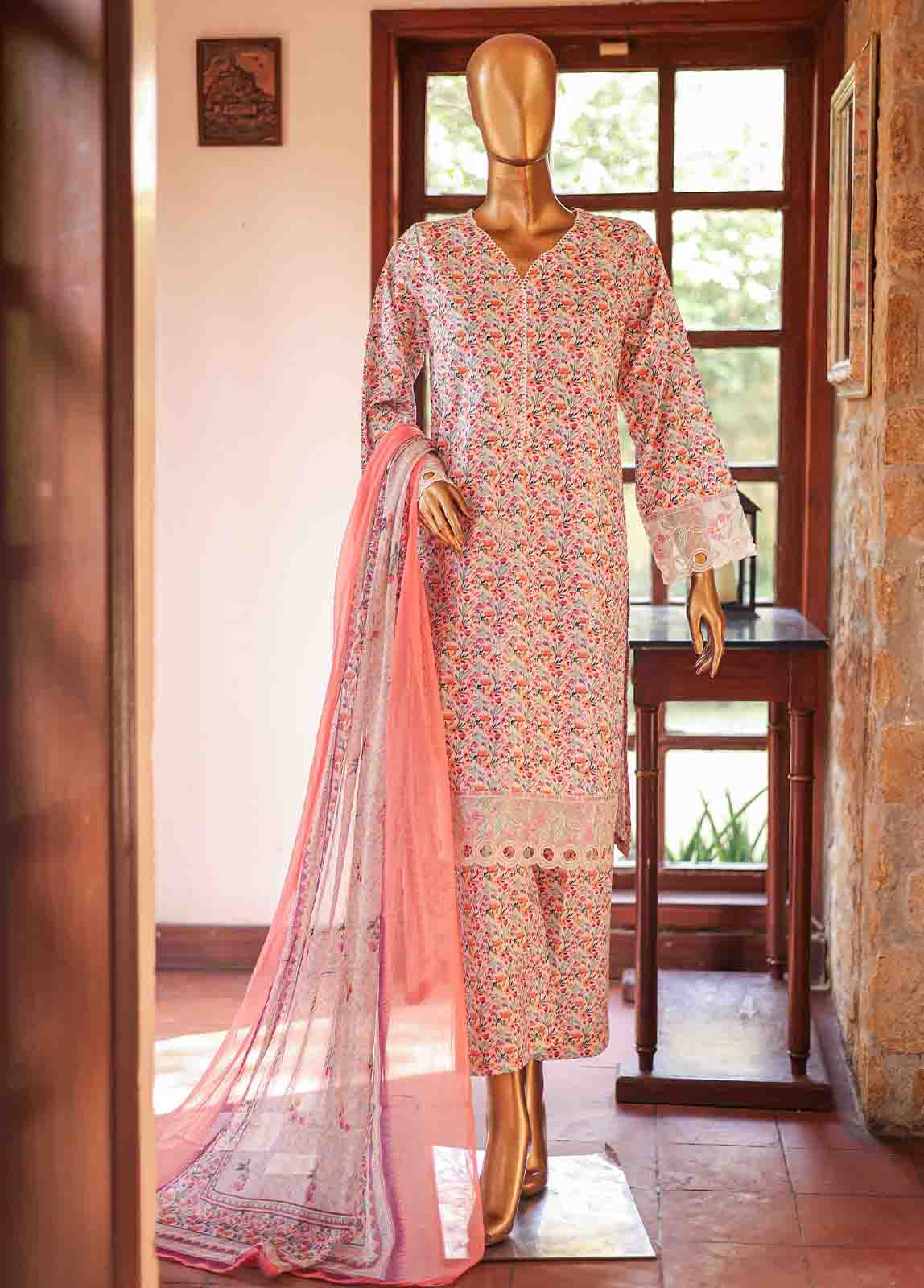 Bin Saeed Fabric - WCKE-037-3 Piece Embroidered Stitched Suit