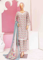 WCKE-040-3 Piece Embroidered Stitched Suit