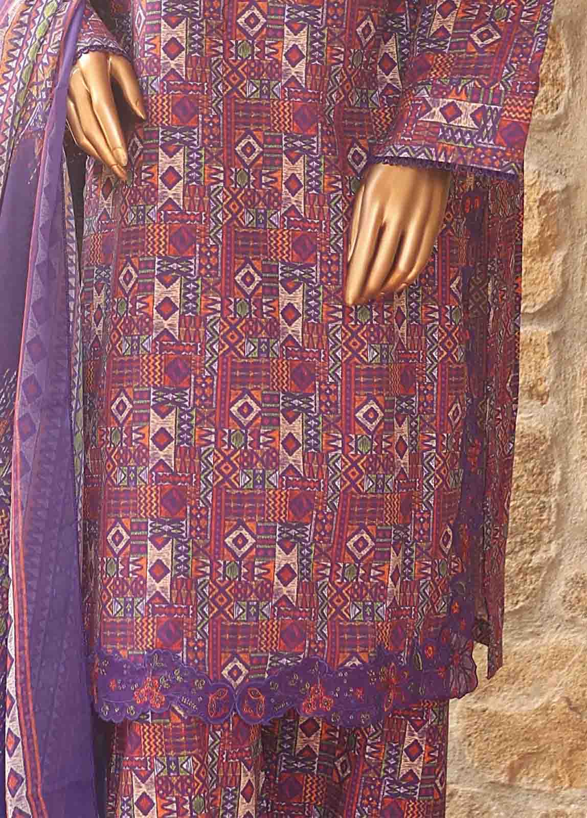 Bin Saeed Fabric - WCKE-042-3 Piece Embroidered Stitched Suit