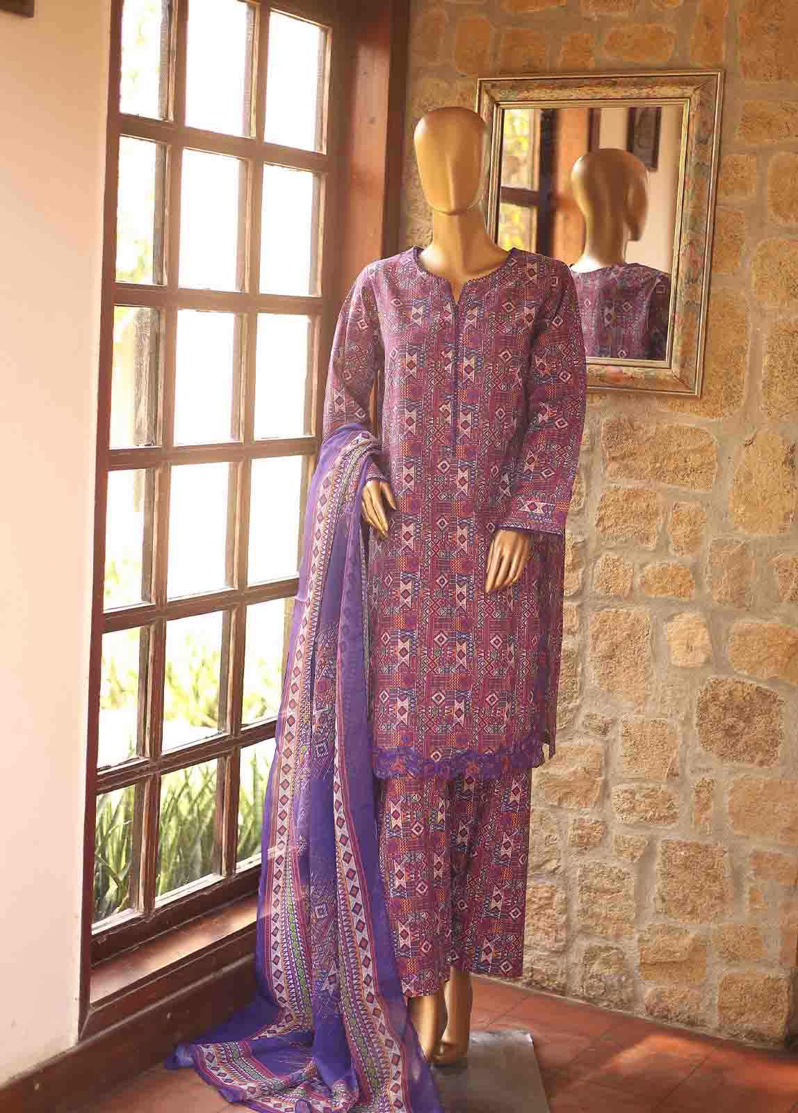 Bin Saeed Fabric - WCKE-042-3 Piece Embroidered Stitched Suit