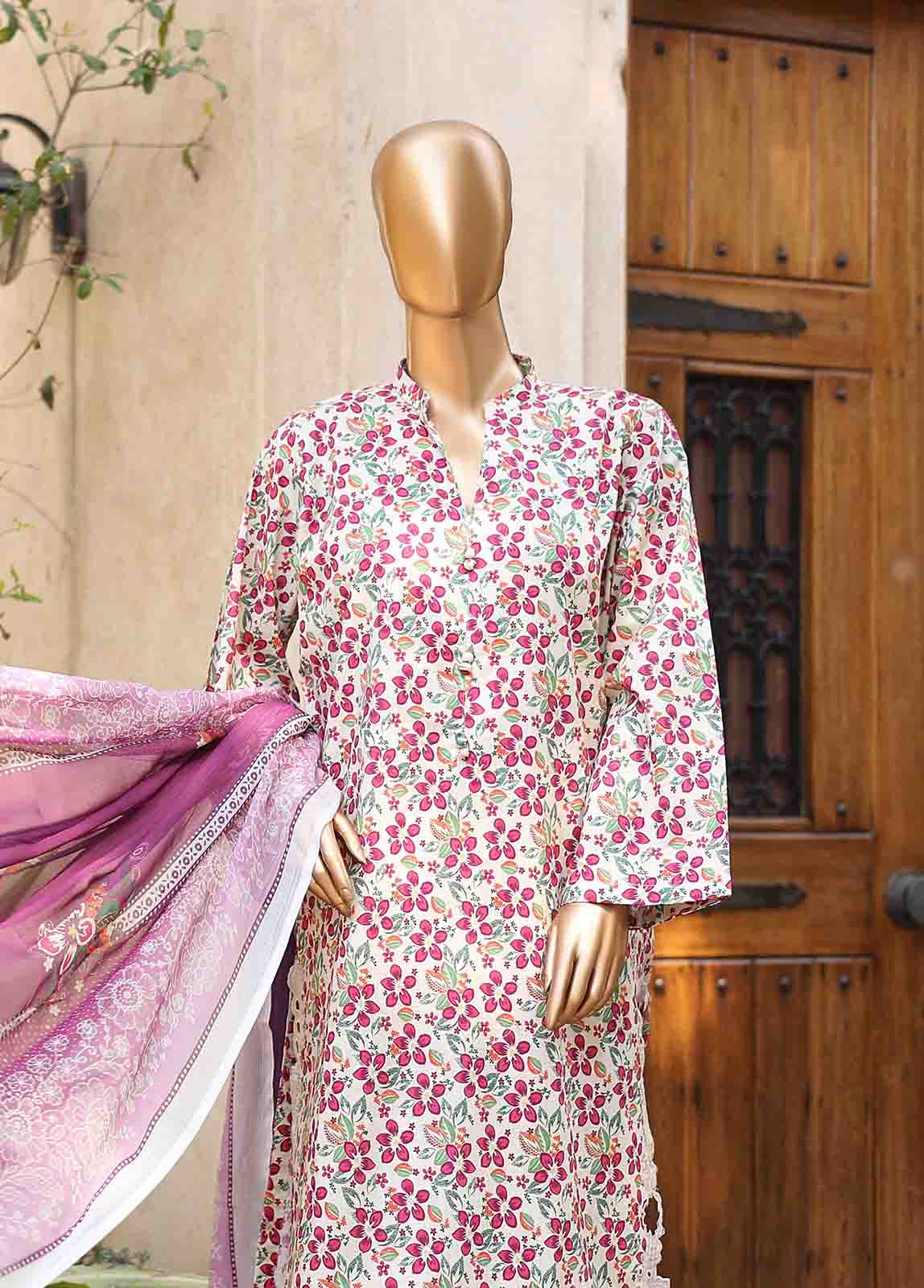 Bin Saeed Fabric - WCKE-043-3 Piece Embroidered Stitched Suit
