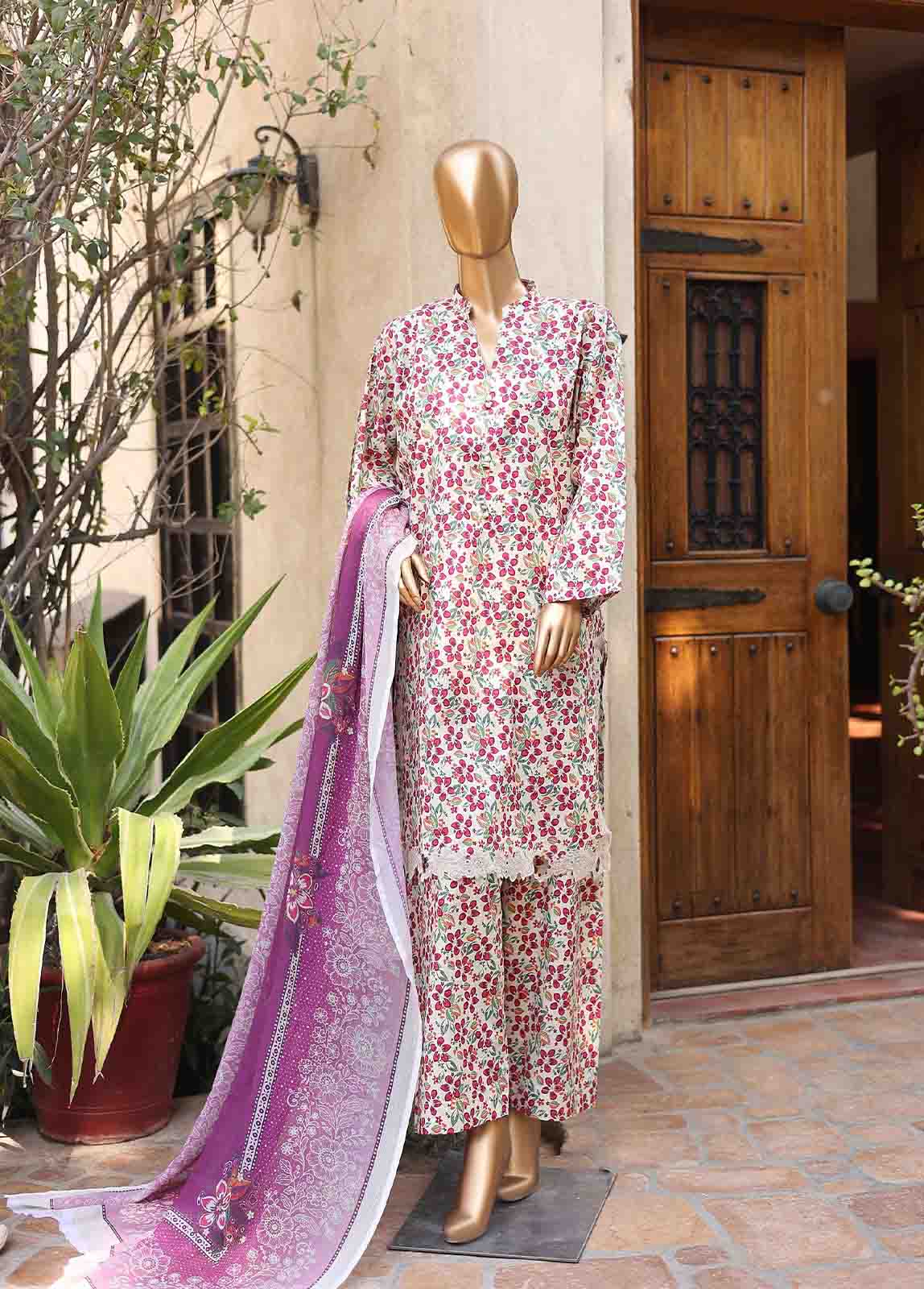 Bin Saeed Fabric - WCKE-043-3 Piece Embroidered Stitched Suit