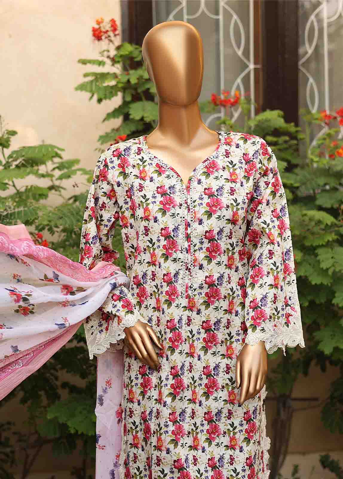 Bin Saeed Fabric - WCKE-044-3 Piece Embroidered Stitched Suit