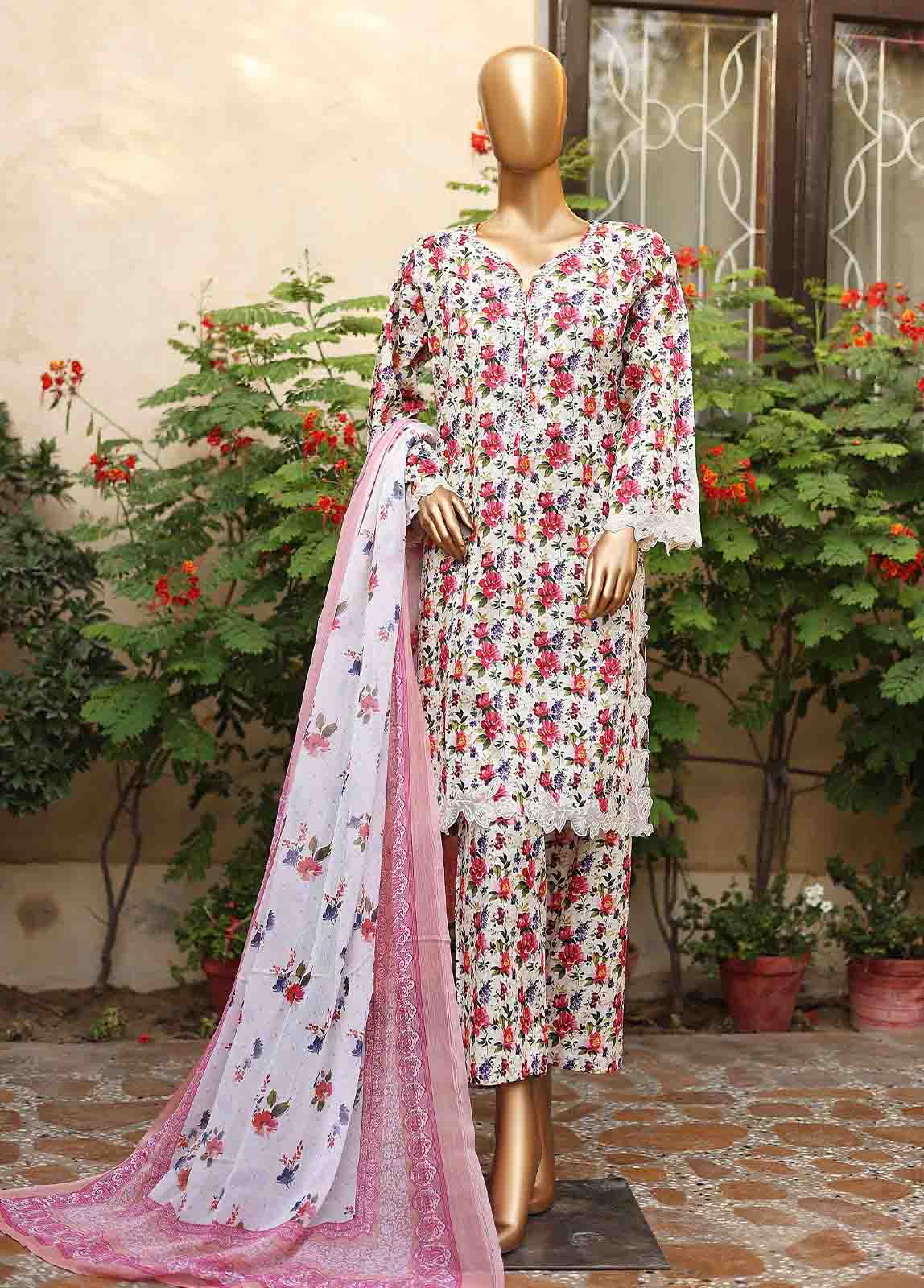 Bin Saeed Fabric - WCKE-044-3 Piece Embroidered Stitched Suit