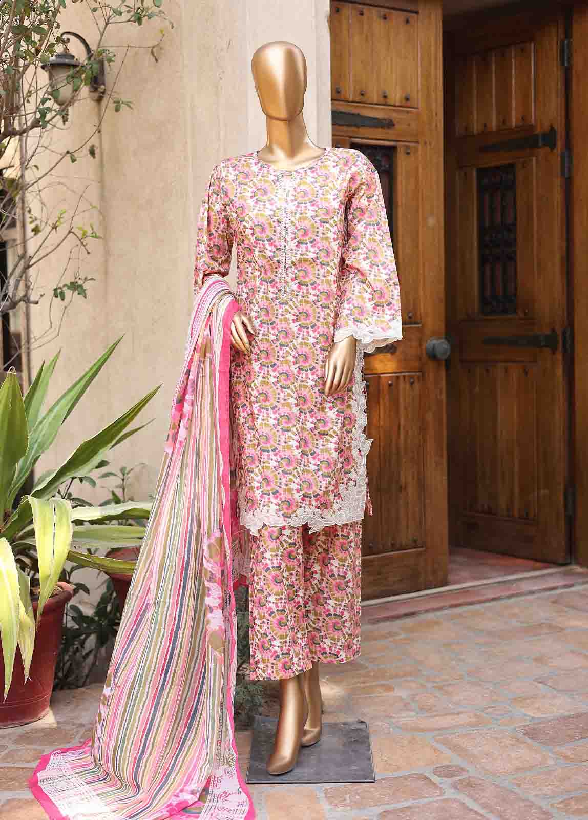 Bin Saeed Fabric - WCKE-045-3 Piece Embroidered Stitched Suit