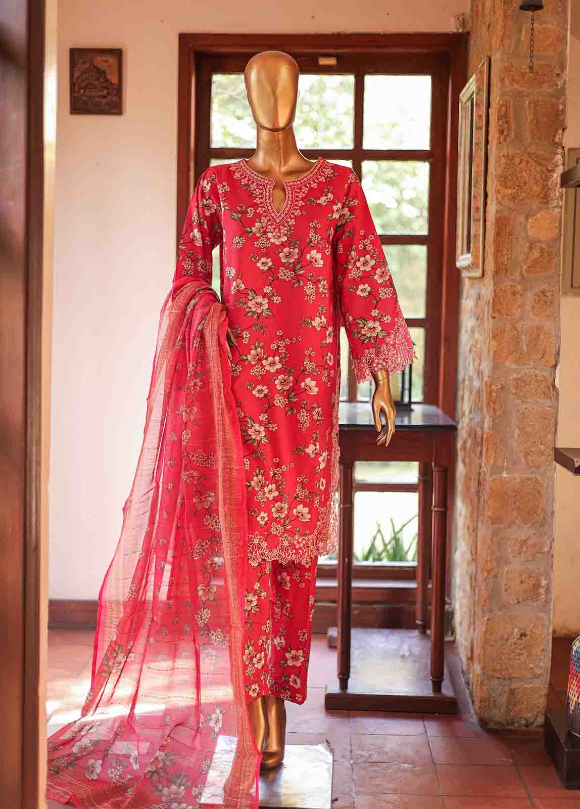 Bin Saeed Fabric - WCKE-047-3 Piece Embroidered Stitched Suit