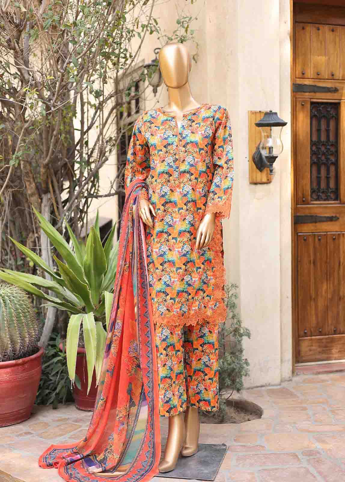 Bin Saeed Fabric - WCKE-048-3 Piece Embroidered Stitched Suit