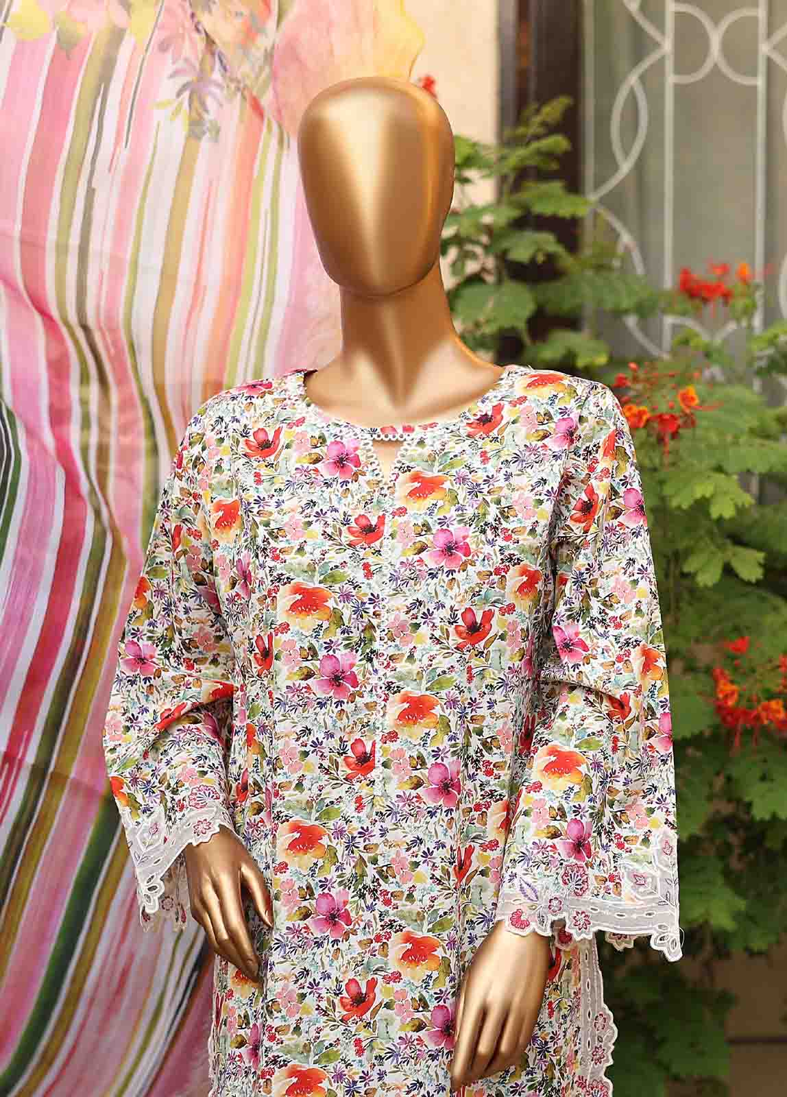 Bin Saeed Fabric - WCKE-050-3 Piece Embroidered Stitched Suit