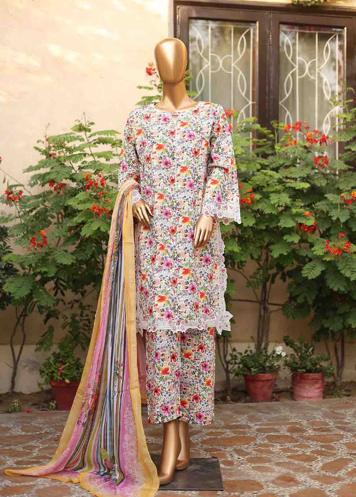 Bin Saeed Fabric - WCKE-050-3 Piece Embroidered Stitched Suit