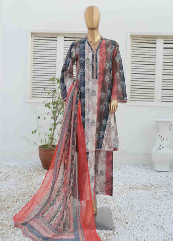 Bin Saeed Fabric - WCKF-003 - 3 Piece Printed Stitched Suit