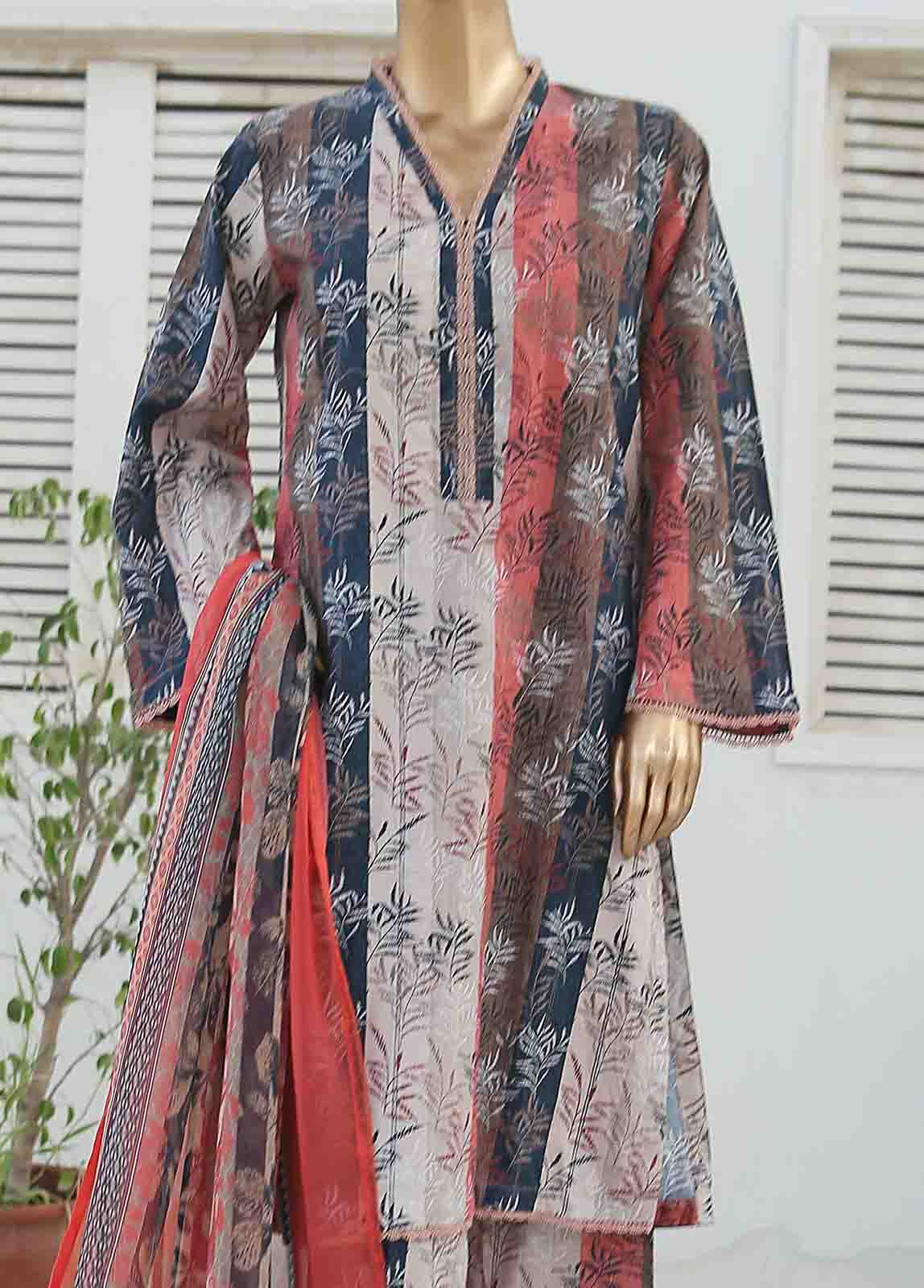 Bin Saeed Fabric - WCKF-003 - 3 Piece Printed Stitched Suit