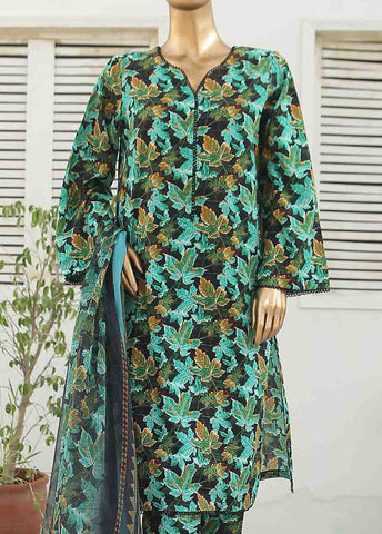 Bin Saeed Fabric - WCKF-005-3 Piece Lawn Printed