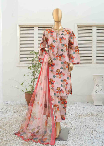 Bin Saeed Fabric - WCKF-006-3 Piece Lawn Printed
