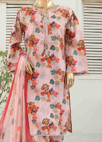 Bin Saeed Fabric - WCKF-006-3 Piece Lawn Printed