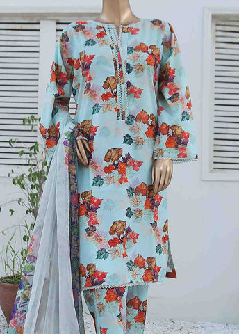 Bin Saeed Fabric - WCKF-007-3 Piece Lawn Printed