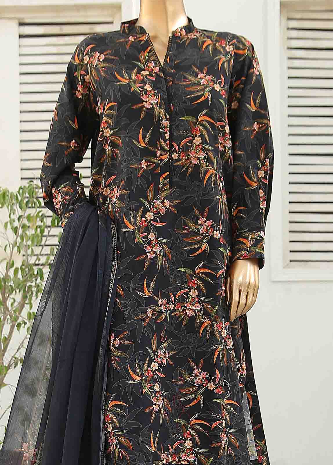 Bin Saeed Fabric - WCKF-012-3 Piece Lawn Printed