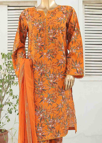 Bin Saeed Fabric - WCKF-013-3 Piece Lawn Printed