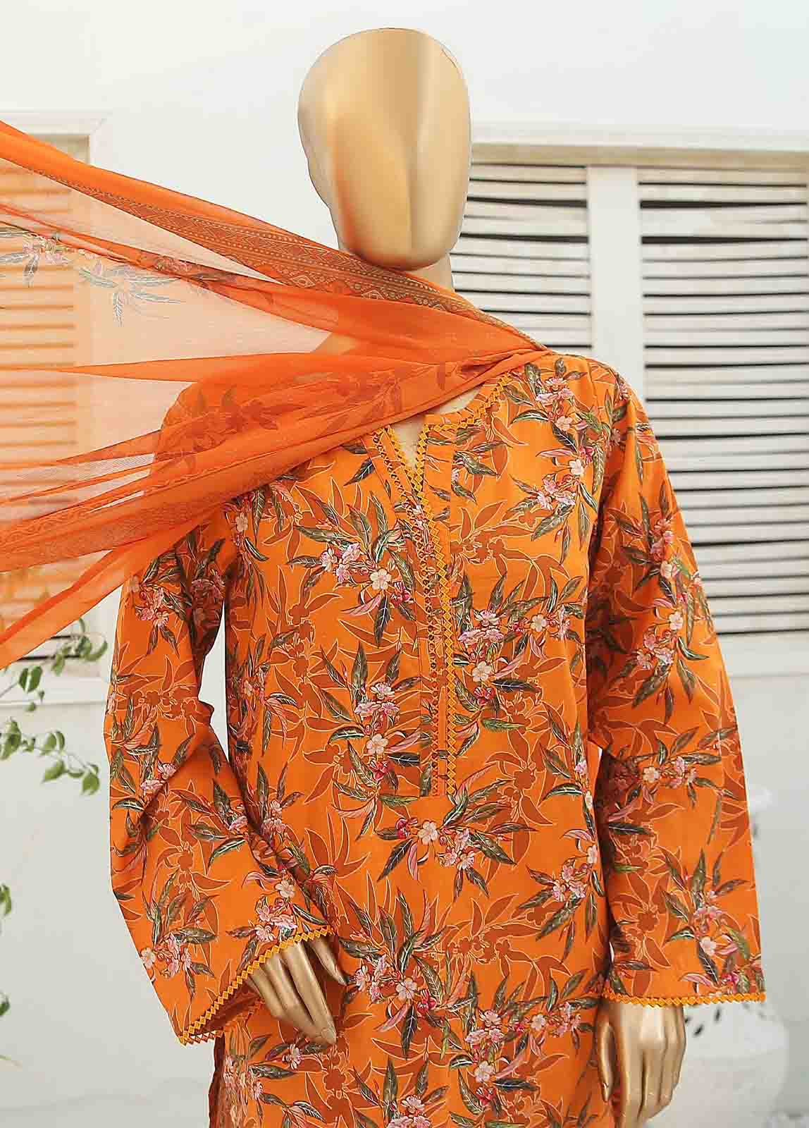 Bin Saeed Fabric - WCKF-013-3 Piece Lawn Printed